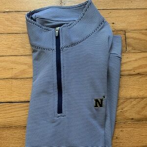 Peter Millar Naval Academy Perth Mini-Stripe 1/4 Zip Pullover